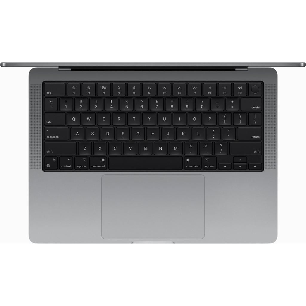 MacBook Pro 14-inch M3 (2023) keyboard view in Space Gray